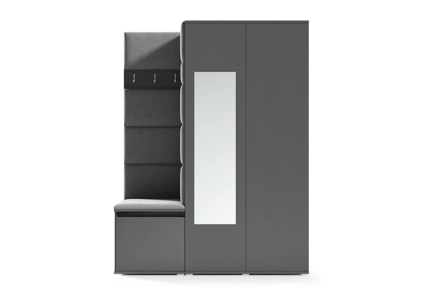 PK Emi 11 Hallway Wardrobe White - Upholstered Panels in Various Colours