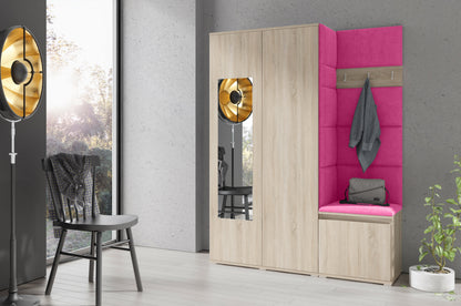 PK Emi 11 Hallway Wardrobe Sonoma - Upholstered Panels in Various Colours