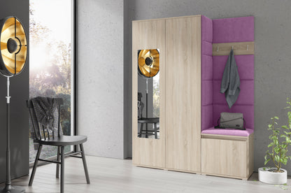 PK Emi 11 Hallway Wardrobe Sonoma - Upholstered Panels in Various Colours