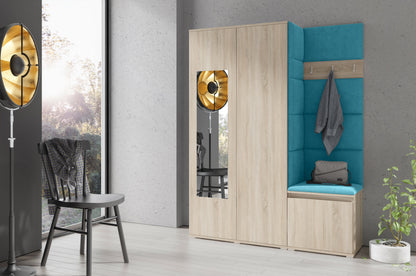 PK Emi 11 Hallway Wardrobe Sonoma - Upholstered Panels in Various Colours