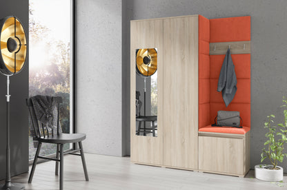 PK Emi 11 Hallway Wardrobe Sonoma - Upholstered Panels in Various Colours