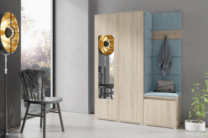 PK Emi 11 Hallway Wardrobe Sonoma - Upholstered Panels in Various Colours