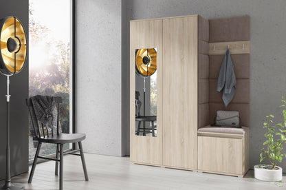 PK Emi 11 Hallway Wardrobe Sonoma - Upholstered Panels in Various Colours