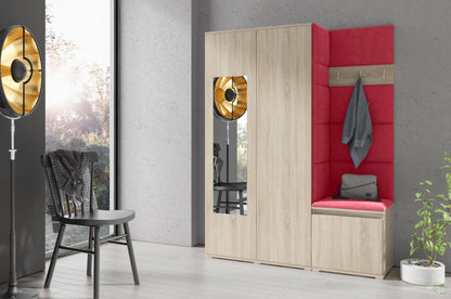 PK Emi 11 Hallway Wardrobe Sonoma - Upholstered Panels in Various Colours