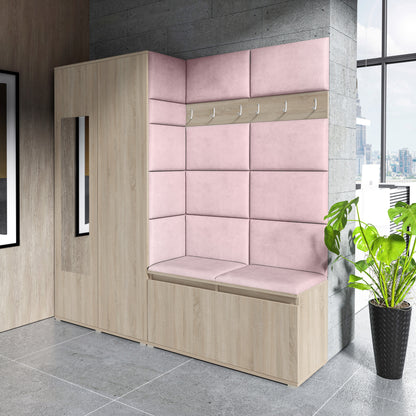 PK Emi 8 Hallway Wardrobe Sonoma - Upholstered Panels in Various Colours