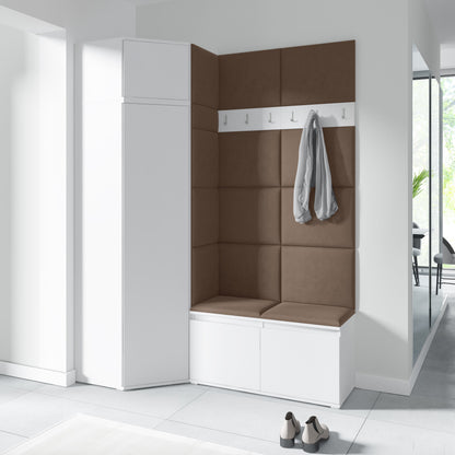 PK Emi 37 Hallway Wardrobe White - Upholstered Panels in Various Colours