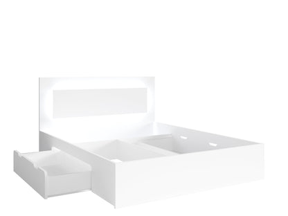 MO Fino Bed with Drawer – White