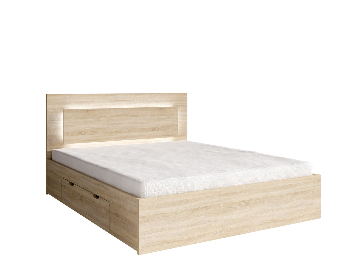 MO Fino Bed with Drawer – Sonoma Oak