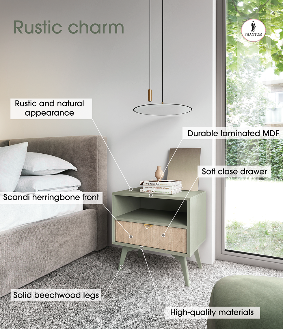 Forest Nightstand S54 – Rustic Elegance Sand Beige