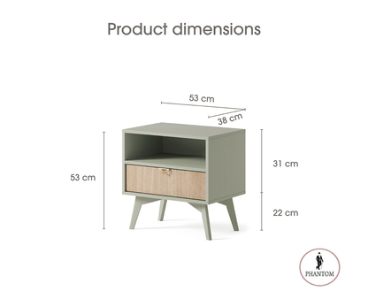 Forest Nightstand S54 – Rustic Elegance Sand Beige