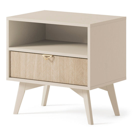 Forest Nightstand S54 – Rustic Elegance Sand Beige