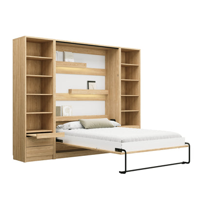 Customizable Genius Murphy Bed Furniture Set 120 x 200 cm Olied Oak