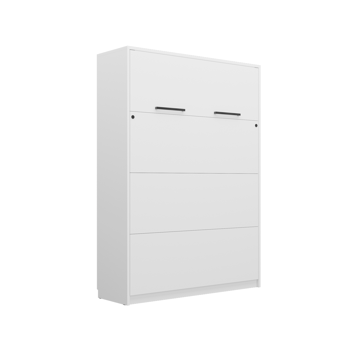 Customizable Genius Murphy Bed Furniture Set 140 x 200 cm White Matt, LED Lighting