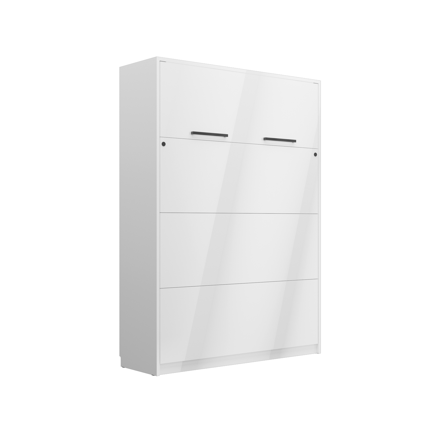 Genius Murphy Bed White Gloss 160 x 200 cm with Sofa ECO-LEATHER, Led Lighting