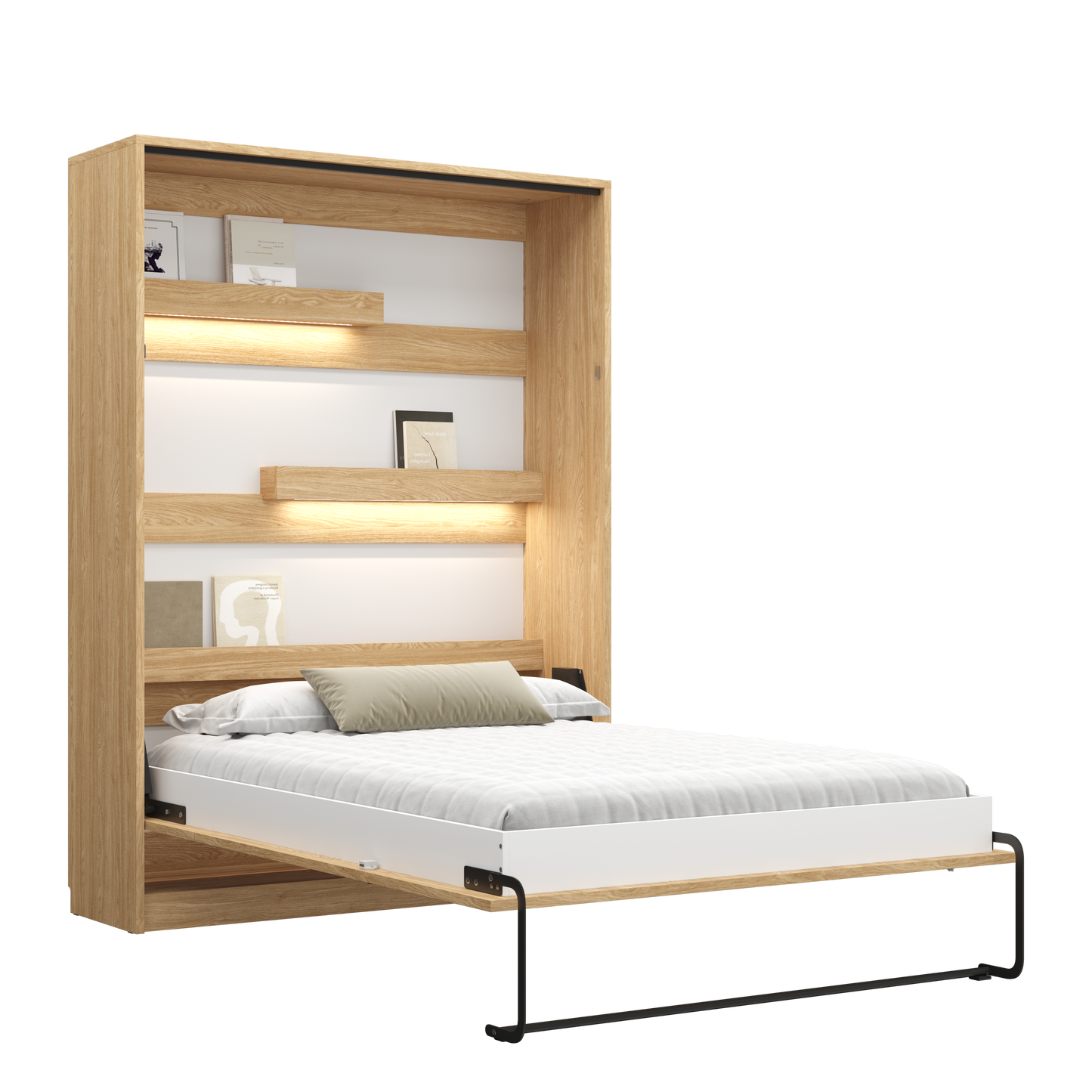 Customizable Genius Murphy Bed Furniture Set 120 x 200 cm Olied Oak