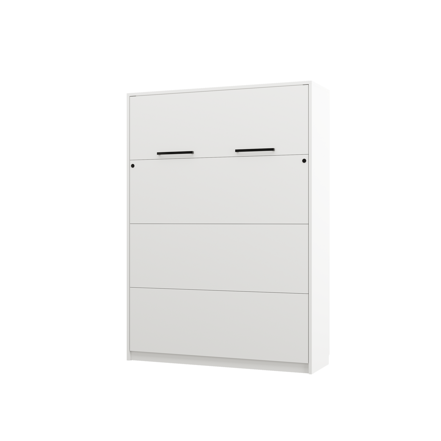 Customizable Genius Murphy Bed Furniture Set 160 x 200 cm White Matt, LED Lighting