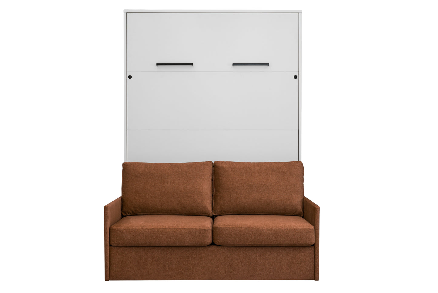 Genius Murphy Bed with Sofa White Gloss 160 x 200 cm and LED Lighting