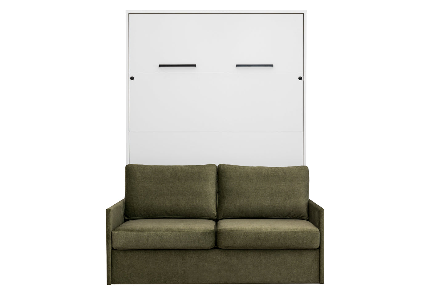Genius Murphy Bed with Sofa White Gloss 160 x 200 cm and LED Lighting