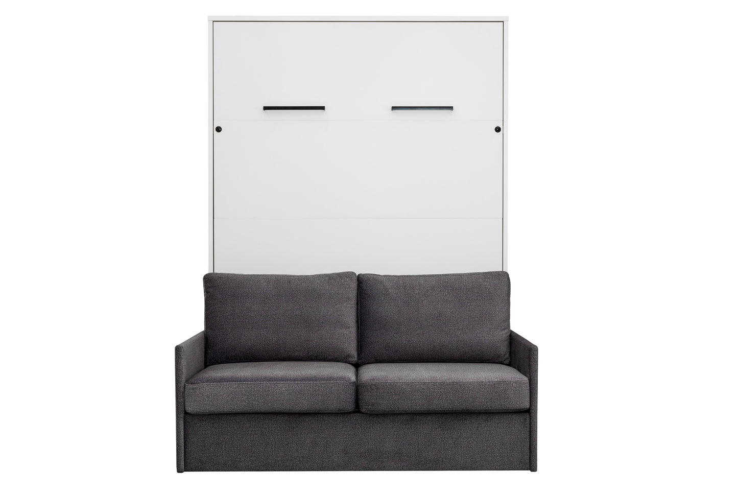 Genius Murphy Bed with Sofa White Gloss 160 x 200 cm and LED Lighting