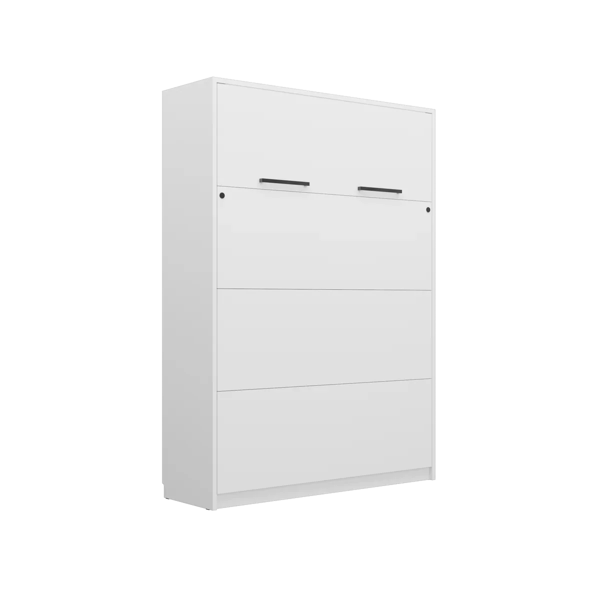 Customizable Genius Murphy Bed with Sofa Set 160 x 200 cm White Matt and LED Lighting