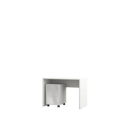 Customizable Genius Murphy Bed with Sofa Set 160 x 200 cm White Gloss and LED Lighting