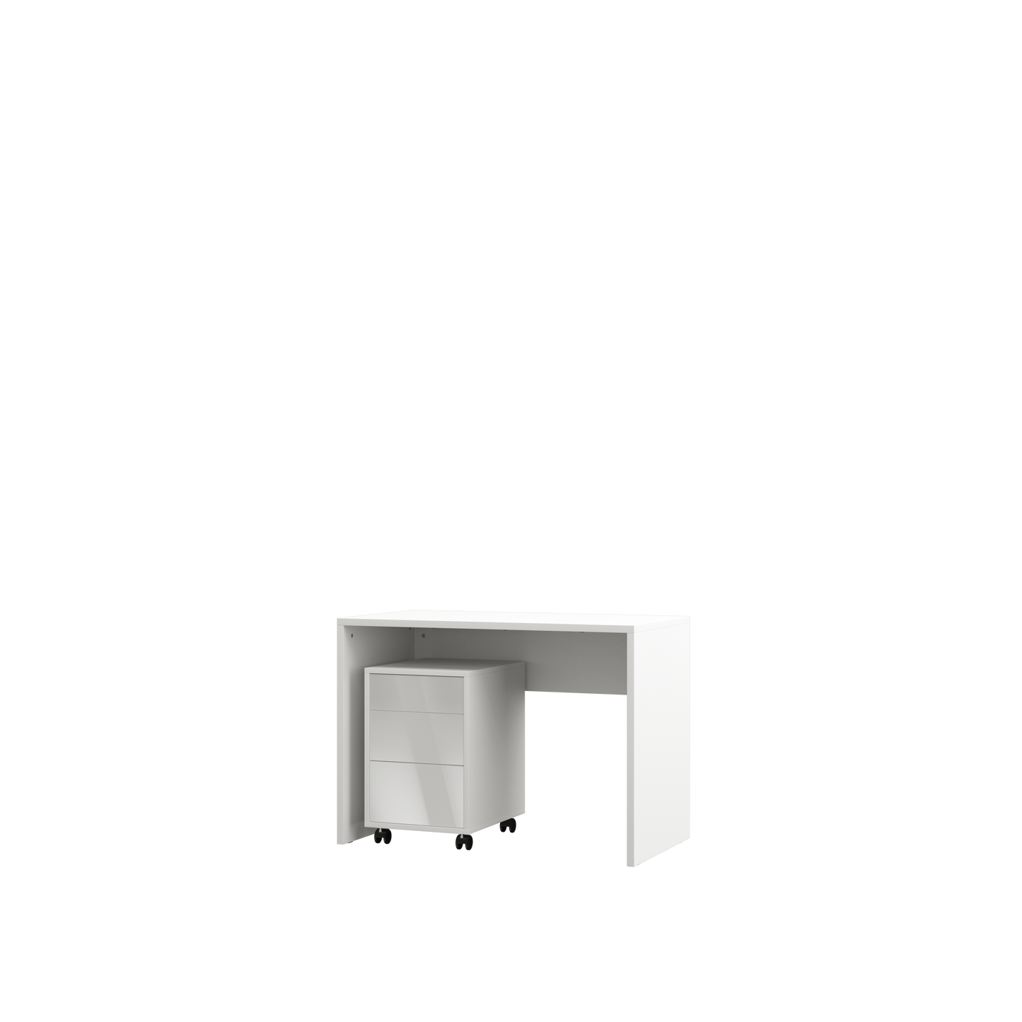 Customizable BASIC Murphy Bed  Horizontal Furniture Set White Gloss 90, 120, 140 x 200 cm