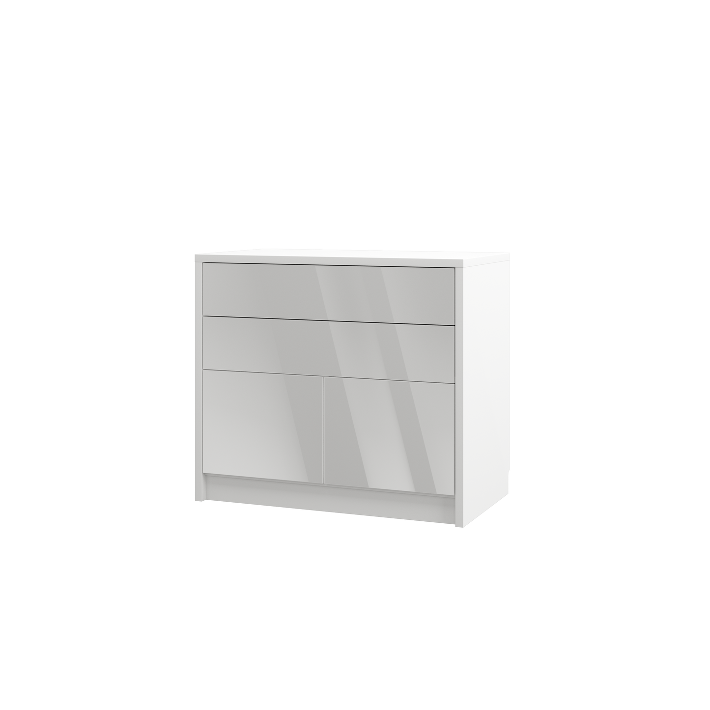 Customizable BASIC Murphy Bed  Horizontal Furniture Set White Gloss 90, 120, 140 x 200 cm