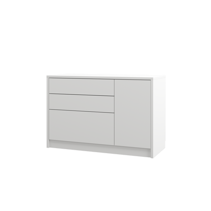 Customizable Genius Murphy Bed with Sofa Set 140 x 200 cm White Matt, LED Lighting