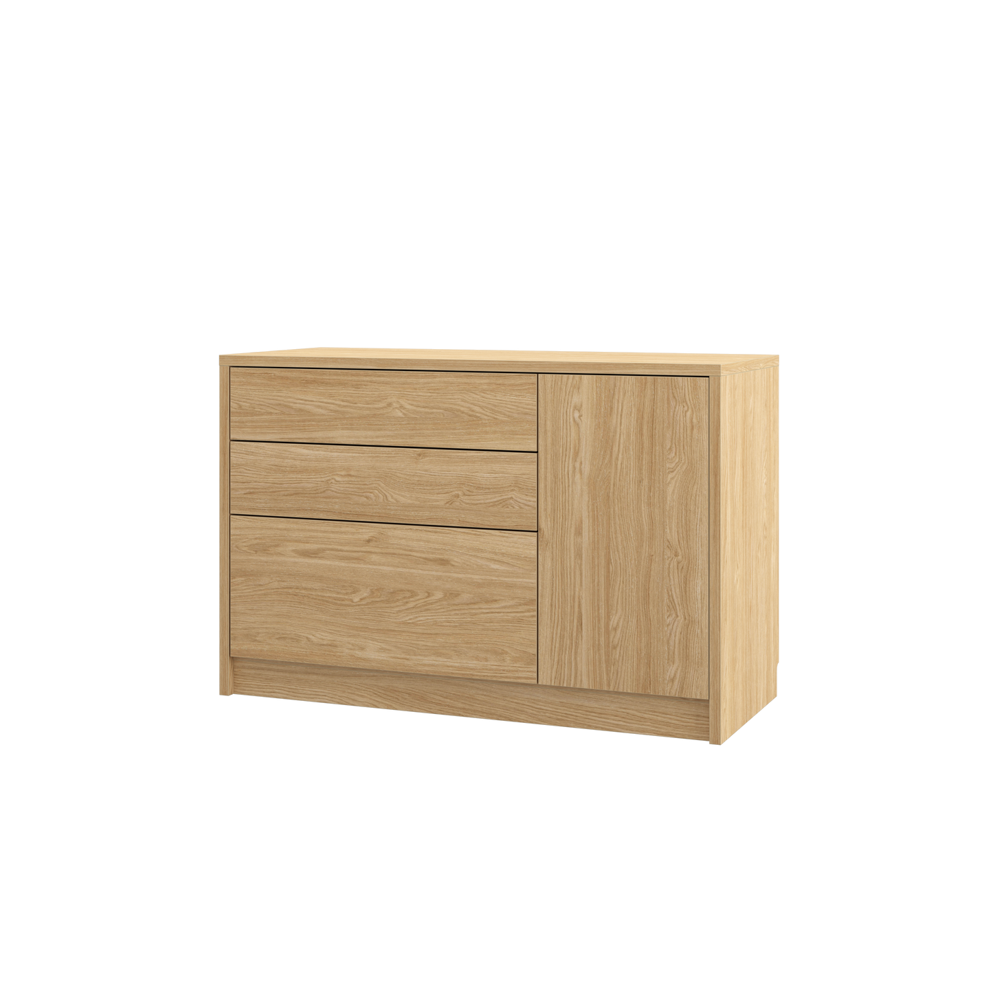 Customizable Genius Murphy Bed Furniture Set 140 x 200 cm Olied Oak, LED Lighting