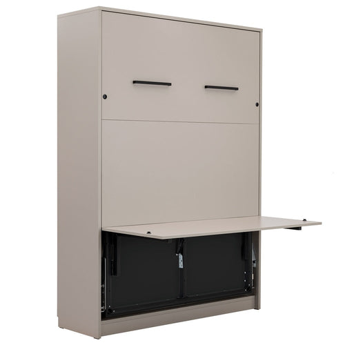 Genius Vertical Murphy Bed with Desk – for 140x200 cm Mattress, LED Lighting