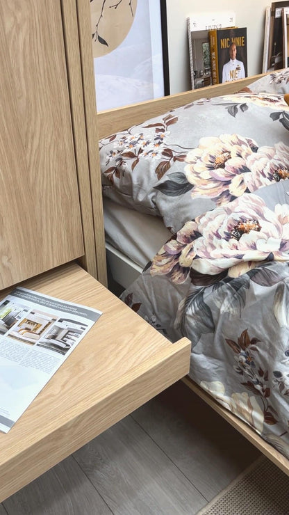 Customizable Genius Murphy Bed Furniture Set 120 x 200 cm Olied Oak