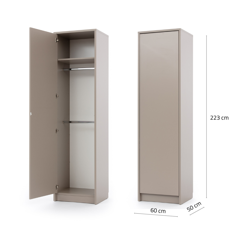 Genius Vertical Murphy Bed with Desk & Wardrobes – for 140x200 cm Mattress, LED Lighting