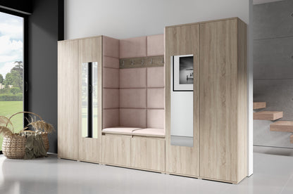 PK Emi 10 Hallway Wardrobe Sonoma- Upholstered Panels in Various Colours