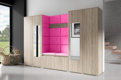 PK Emi 10 Hallway Wardrobe Sonoma- Upholstered Panels in Various Colours