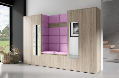 PK Emi 10 Hallway Wardrobe Sonoma- Upholstered Panels in Various Colours