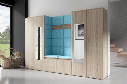 PK Emi 10 Hallway Wardrobe Sonoma- Upholstered Panels in Various Colours