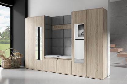 PK Emi 10 Hallway Wardrobe Sonoma- Upholstered Panels in Various Colours