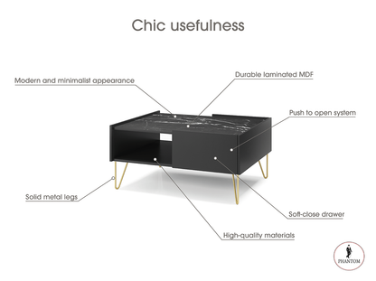 Harmony Coffee Table L97 - Coffee table with One Drawer