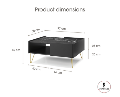 Harmony Coffee Table L97 - Coffee table with One Drawer