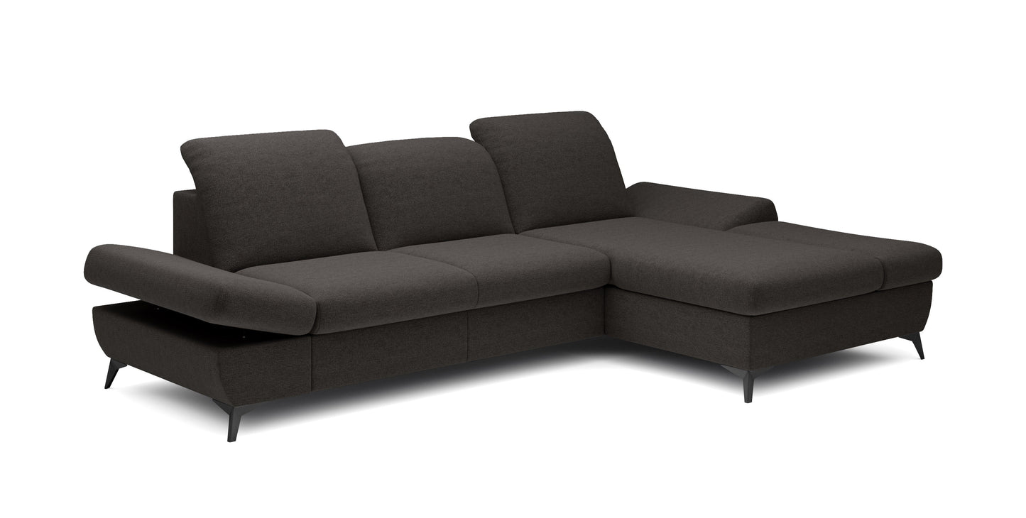 Lask HARPER Corner Sofa with Sleeping Function – 283 x 172 cm – Left or Right Configuration