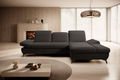 Lask HARPER Corner Sofa with Sleeping Function – 283 x 172 cm – Left or Right Configuration
