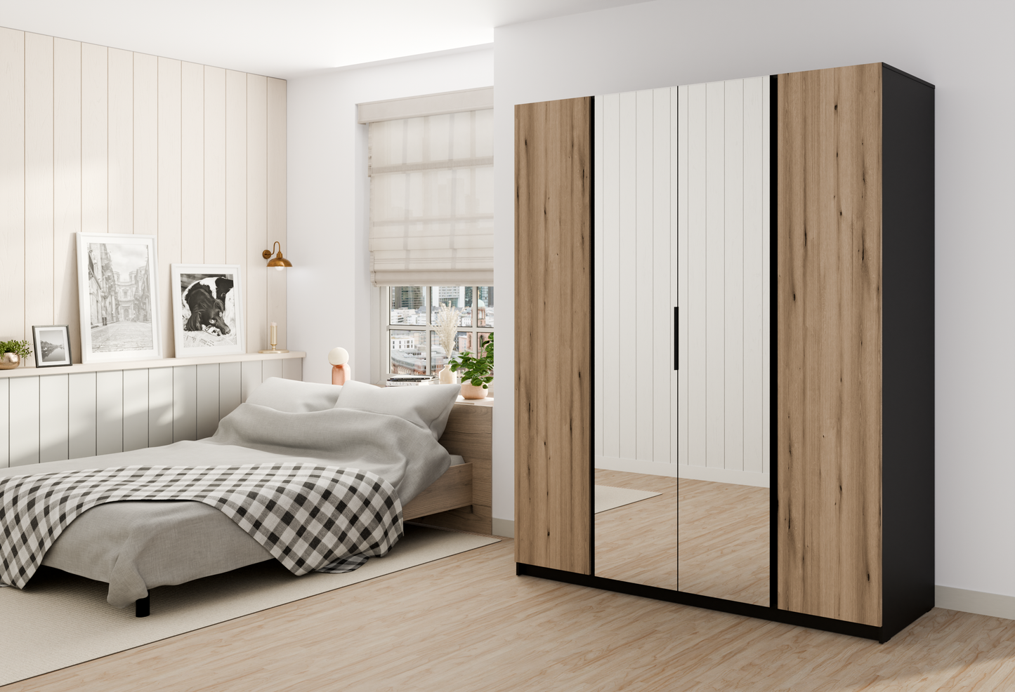 LE KAJA BL/EV 2F 2 Wardrobe with Mirror