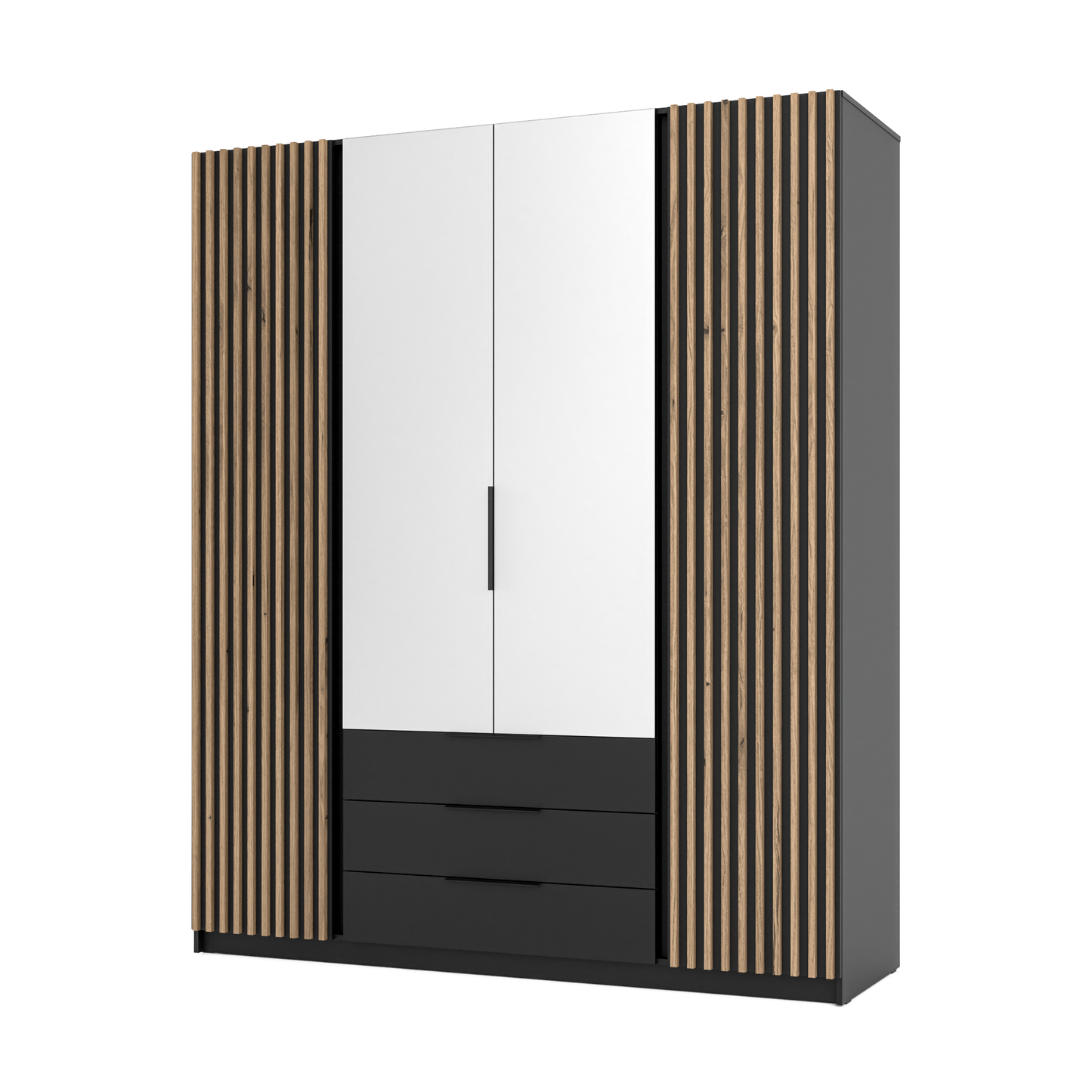 LE KAJA BL/BL-EV 2LAM 2F 3S Wardrobe with Mirror