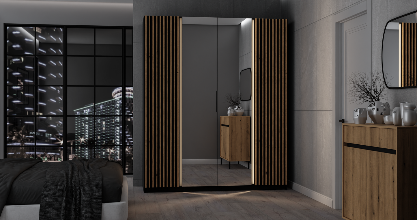 LE KAJA BL/BL-EV 2LAM 2 Wardrobe with Mirror