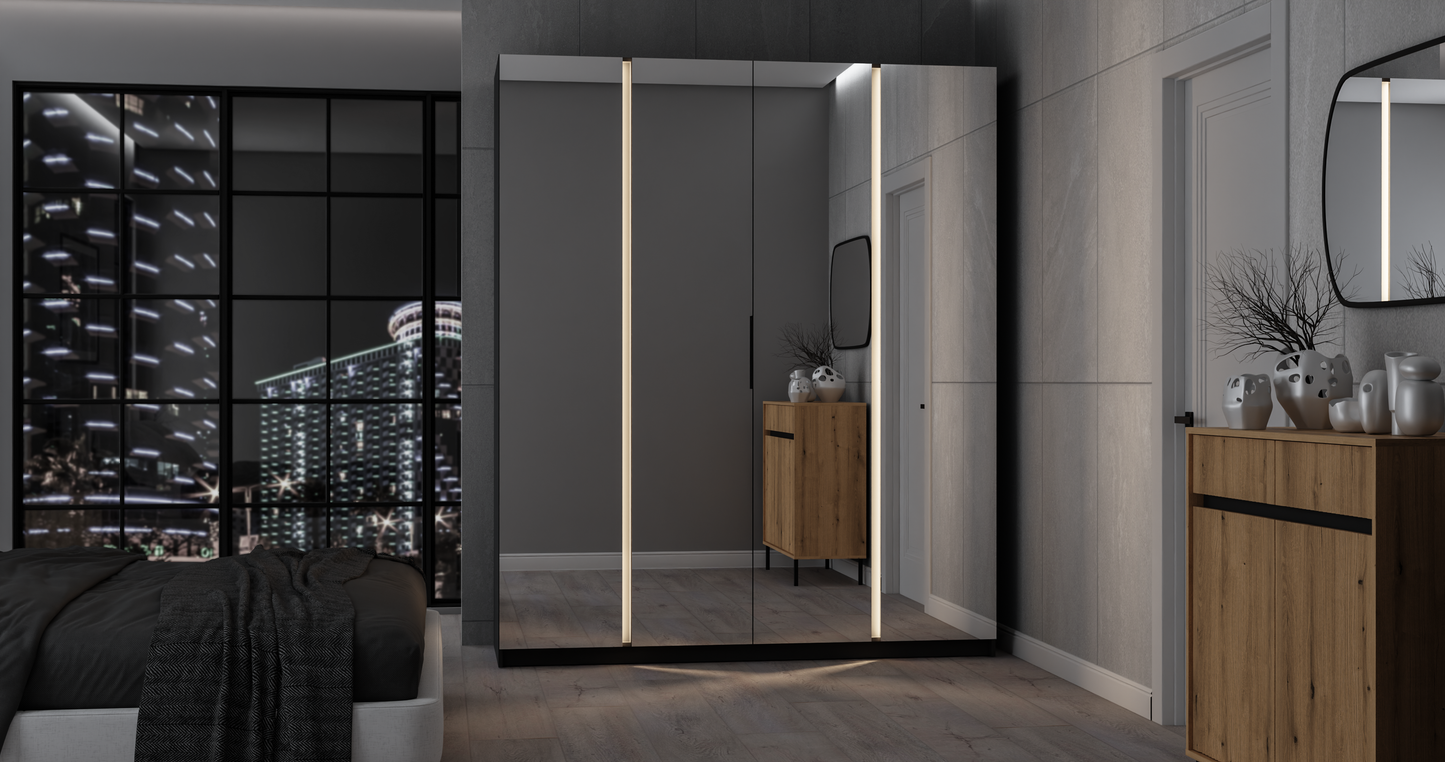 LE KAJA BL/BL 4 Wardrobe with Mirror