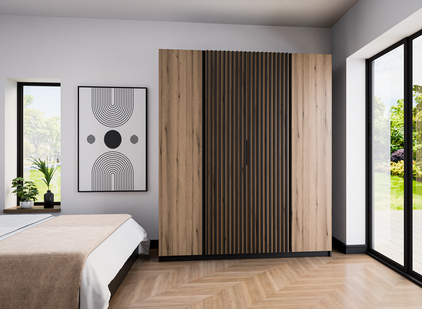 LE KAJA BL/EV-BL 2F 2LAM Wardrobe