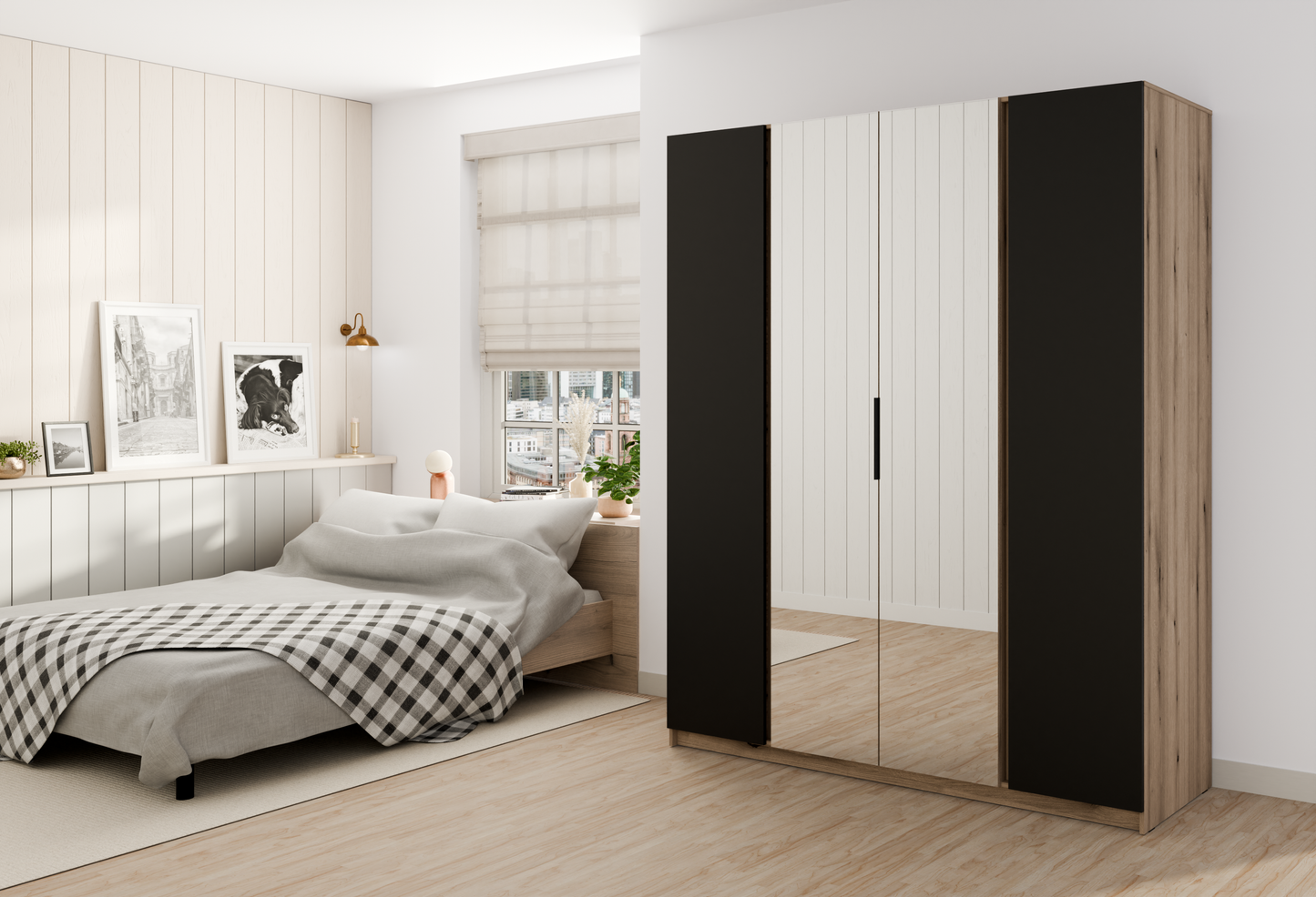 LE KAJA EV/BL 2F 2 Wardrobe with Mirror