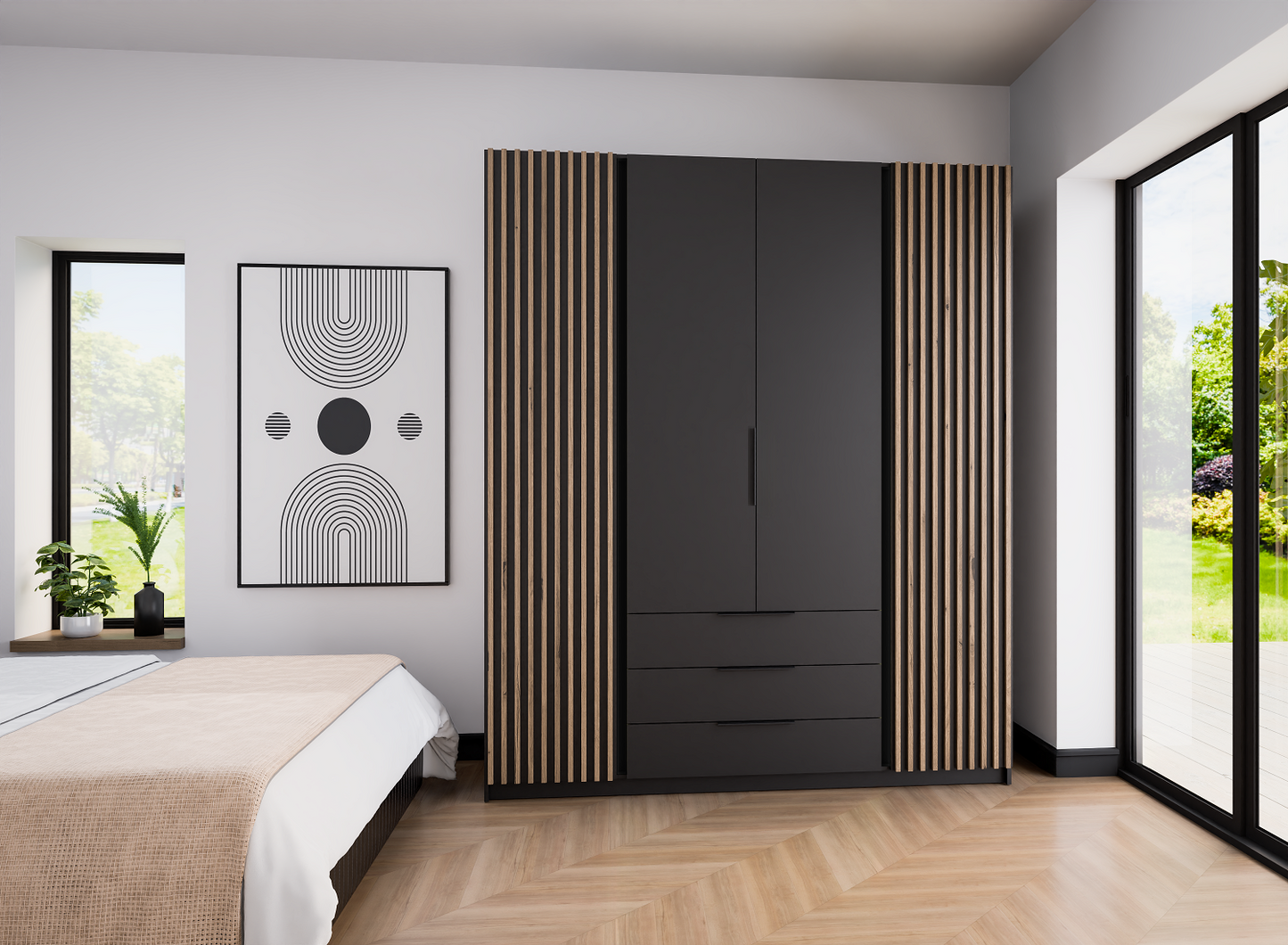 LE KAJA BL/BL-EV 2 LAM 2F 3S Wardrobe