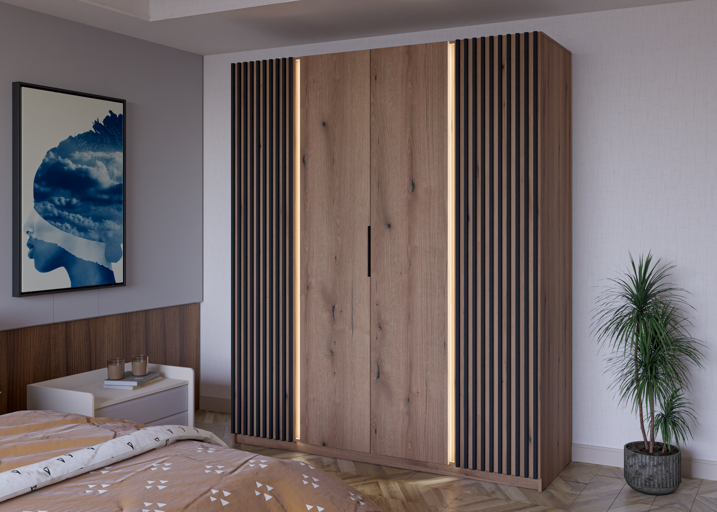 LE KAJA EV/EV-BL 2LAM 2F Wardrobe