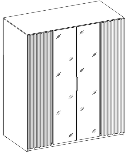 LE KAJA EV/EV-BL 2LAM 2 Wardrobe with Mirror